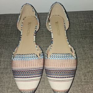 Restricted Women's Striped Flats - Blue, Pink, Cream